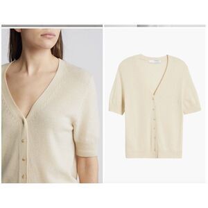 New $128 Sophie Rue Vela Short Sleeve Wool Cashmere Sweater Cardigan Size Medium